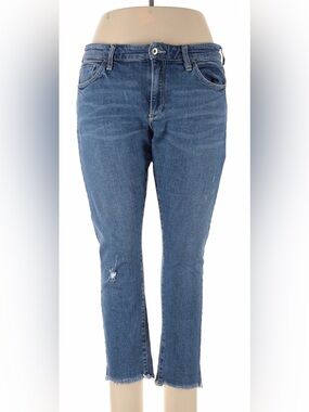 Anthropologie Pilcro Frayed Raw Hem Distressed Cropped Jeans Size 32